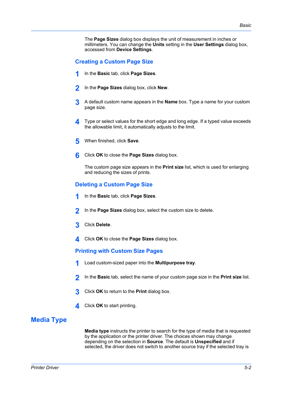 Media type, Media type -2 | Kyocera Ecosys m2040dn User Manual | Page 49 / 93
