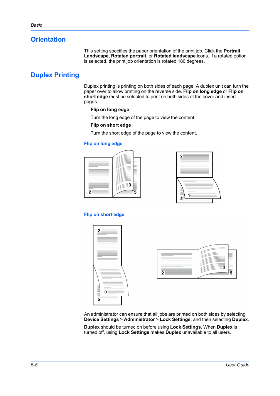 Orientation, Duplex printing, Orientation -5 duplex printing -5 | Kyocera Ecosys m2040dn User Manual | Page 52 / 93