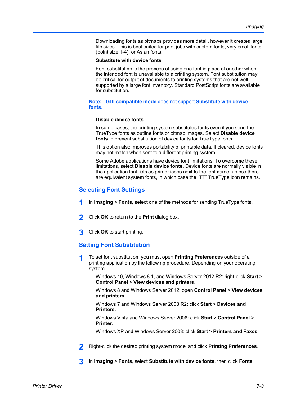 Selecting font settings, Setting font substitution | Kyocera Ecosys m2040dn User Manual | Page 61 / 93