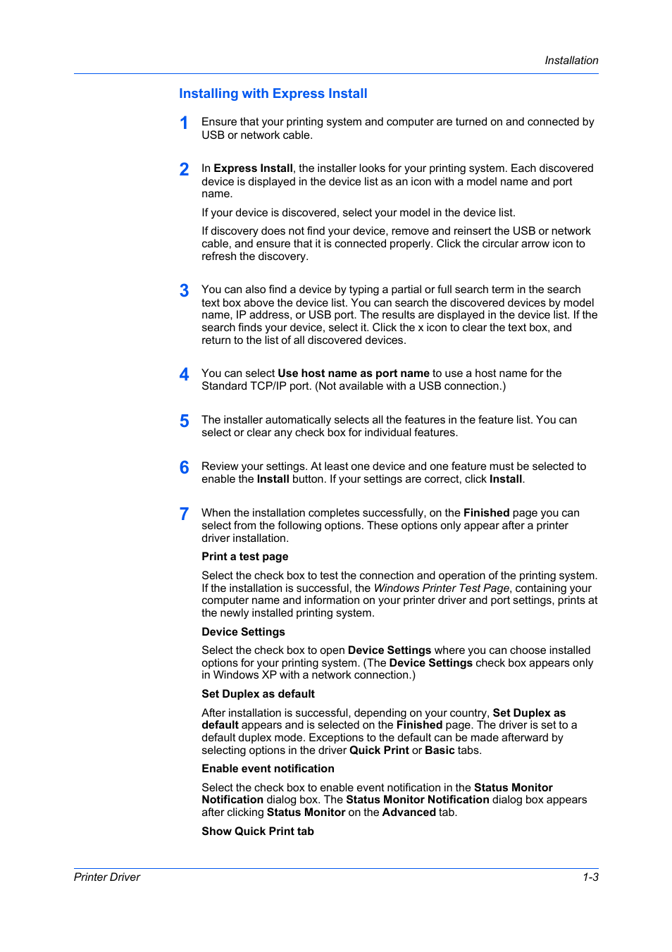 Installing with express install, Installing with express install -3 | Kyocera Ecosys m2040dn User Manual | Page 9 / 93