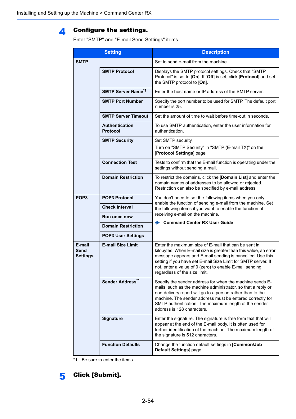 Configure the settings, Click [submit | Kyocera Ecosys m2040dn User Manual | Page 102 / 410