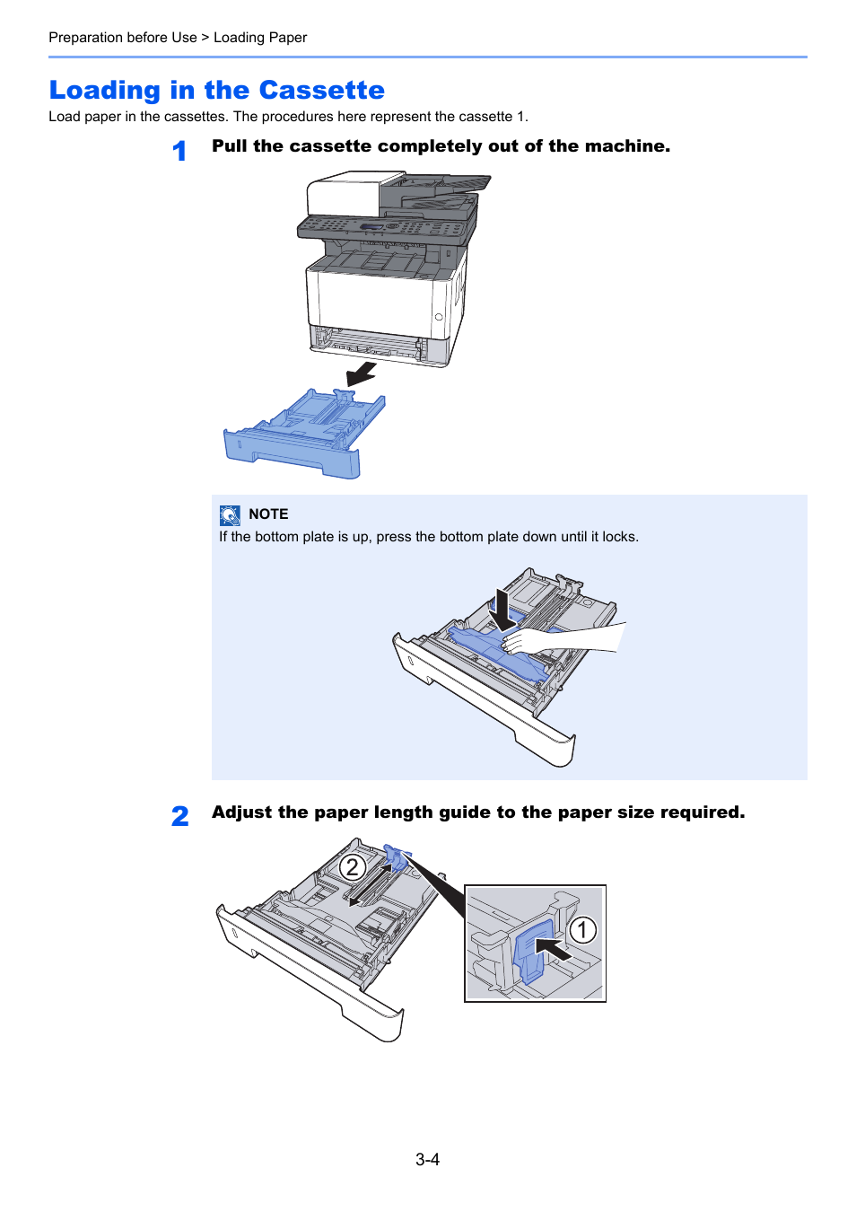 Loading in the cassette, Loading in the cassette -4 | Kyocera Ecosys m2040dn User Manual | Page 113 / 410