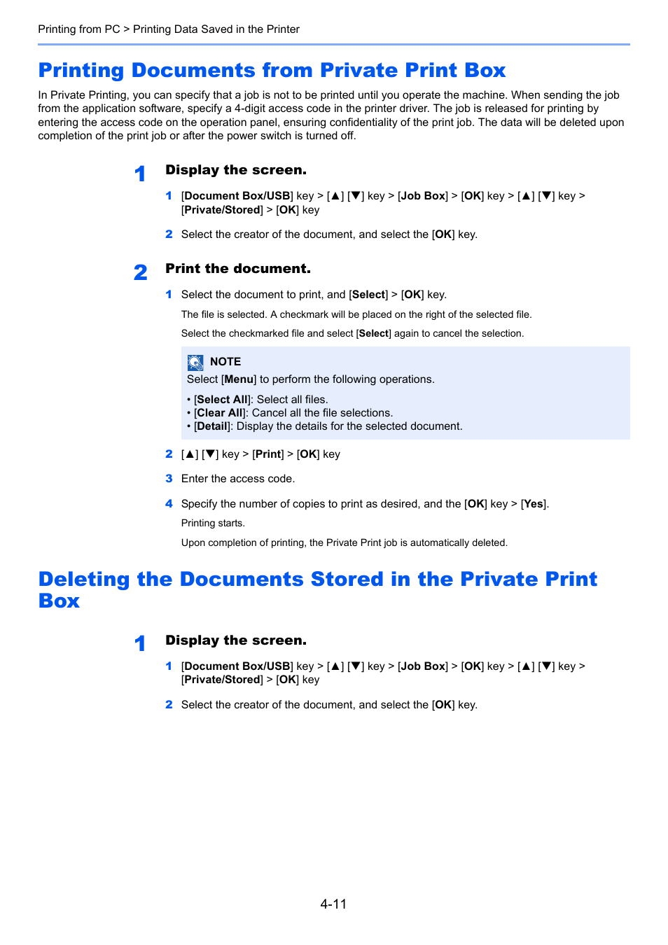Printing documents from private print box | Kyocera Ecosys m2040dn User Manual | Page 146 / 410
