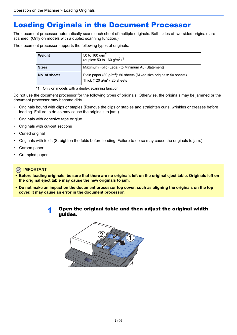 Loading originals in the document processor, Loading originals in the document processor -3, Loading originals in the document | Processor -3 | Kyocera Ecosys m2040dn User Manual | Page 163 / 410