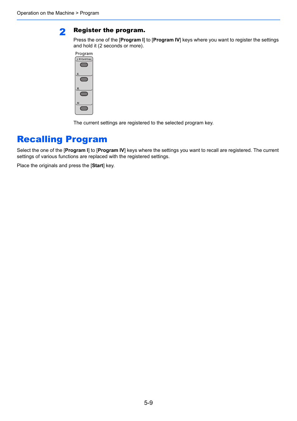 Recalling program, Recalling program -9 | Kyocera Ecosys m2040dn User Manual | Page 169 / 410