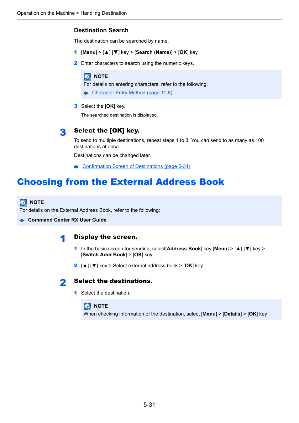 Choosing from the external address book, Choosing from the external address book -31, Choosing from the external | Address book -31 | Kyocera Ecosys m2040dn User Manual | Page 191 / 410