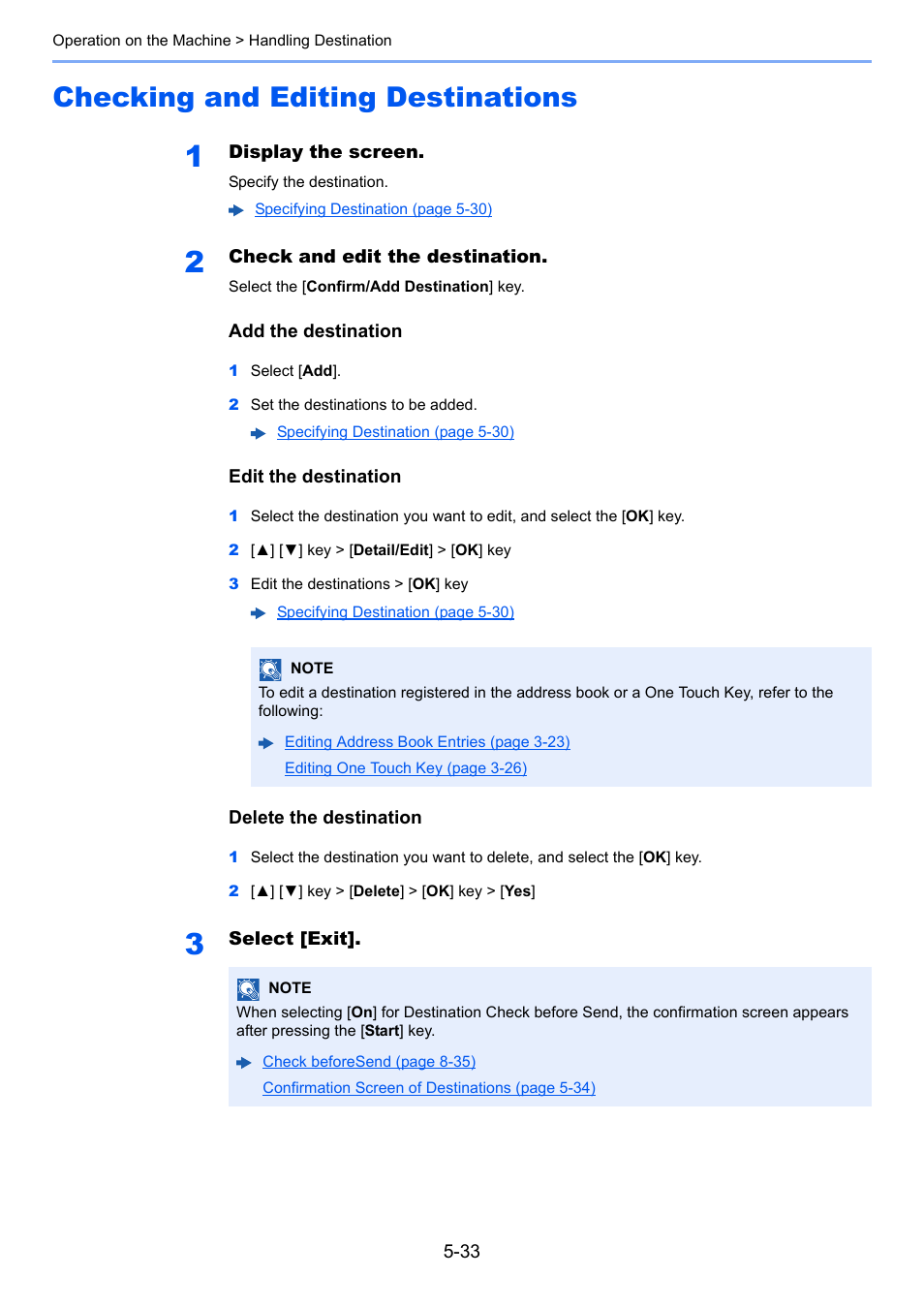 Checking and editing destinations, Checking and editing destinations -33 | Kyocera Ecosys m2040dn User Manual | Page 193 / 410