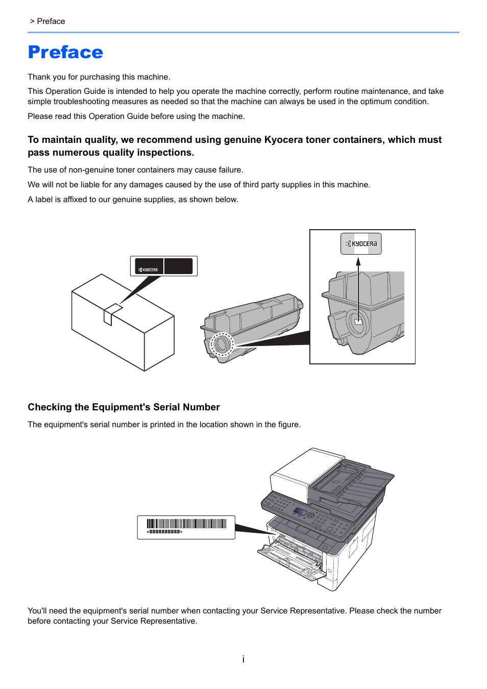Preface | Kyocera Ecosys m2040dn User Manual | Page 2 / 410
