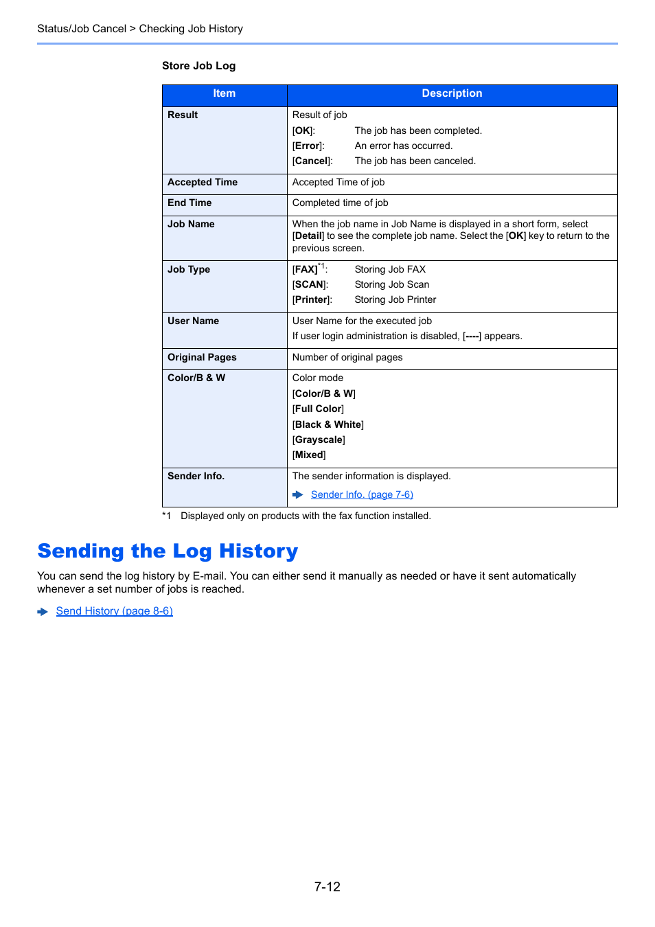Sending the log history, Sending the log history -12 | Kyocera Ecosys m2040dn User Manual | Page 243 / 410