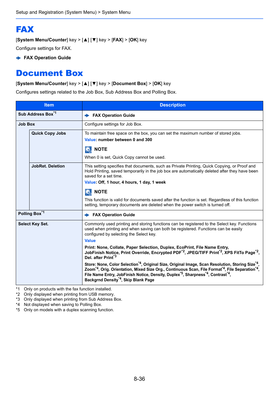 Document box, Fax -36 document box -36 | Kyocera Ecosys m2040dn User Manual | Page 282 / 410