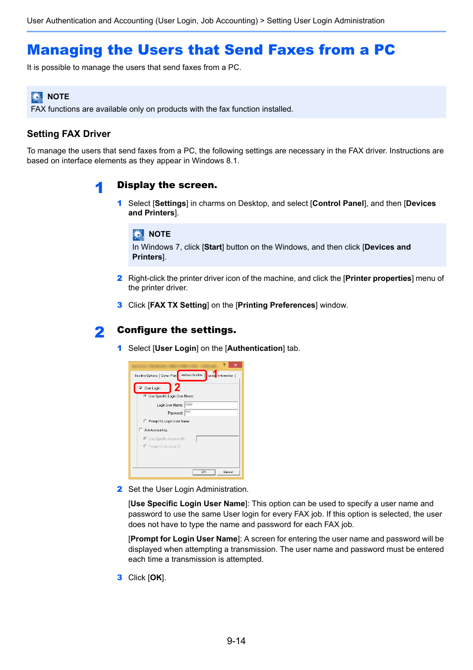 Managing the users that send faxes from a pc, Managing the users that send faxes from a pc -14 | Kyocera Ecosys m2040dn User Manual | Page 298 / 410