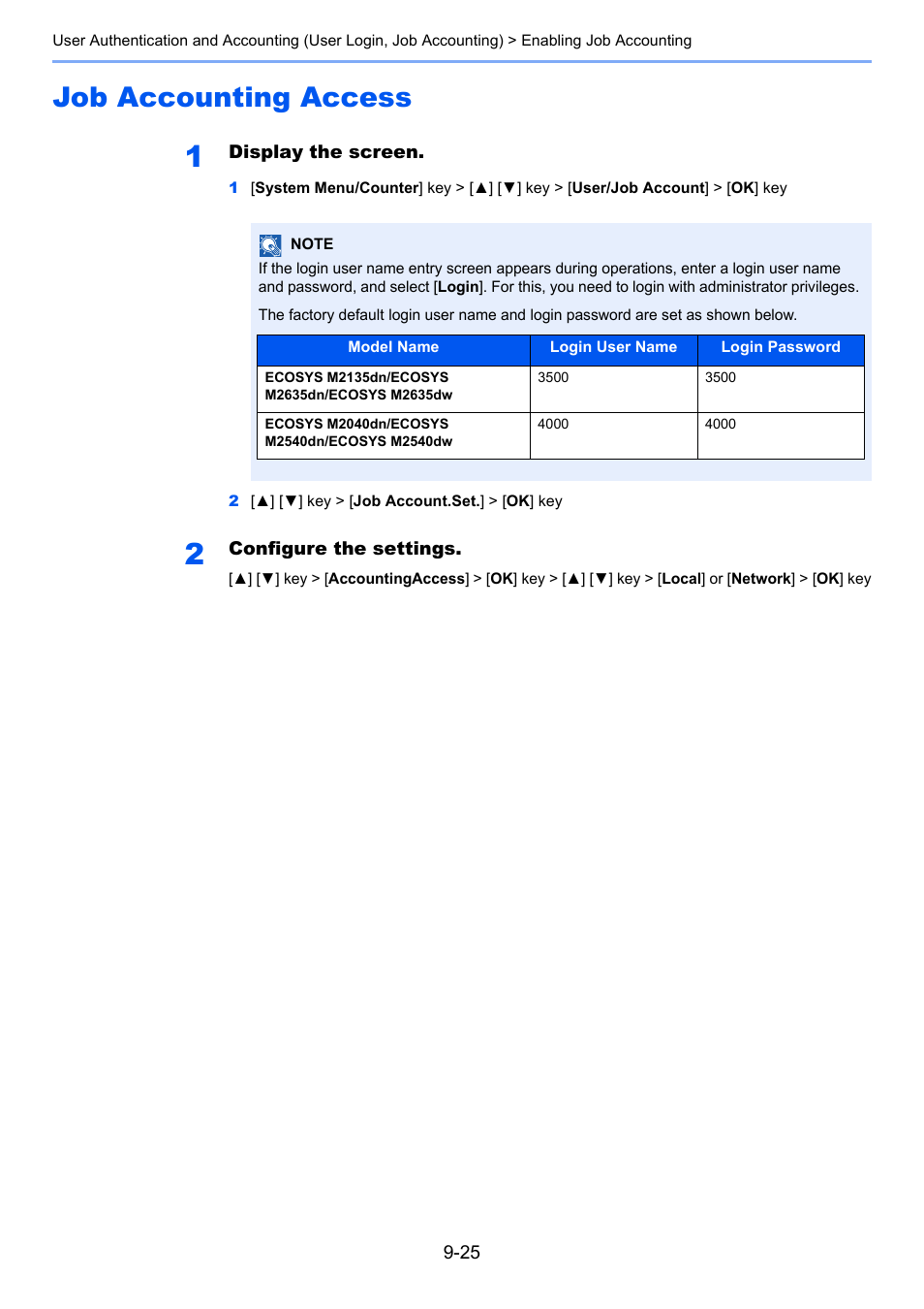 Job accounting access, Job accounting access -25 | Kyocera Ecosys m2040dn User Manual | Page 309 / 410