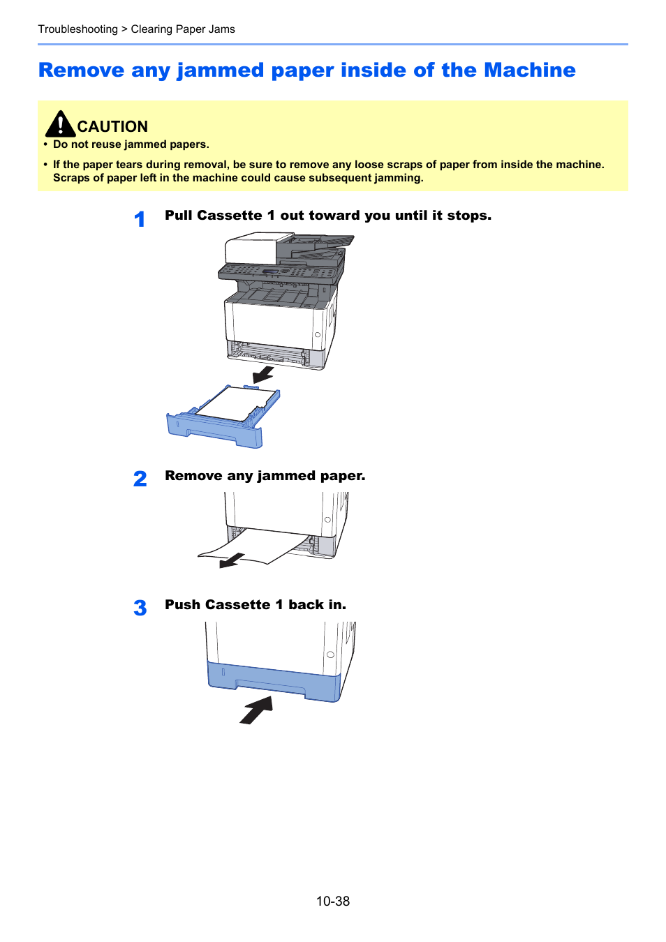 Remove any jammed paper inside of the machine, Remove any jammed paper inside of the machine -38 | Kyocera Ecosys m2040dn User Manual | Page 362 / 410