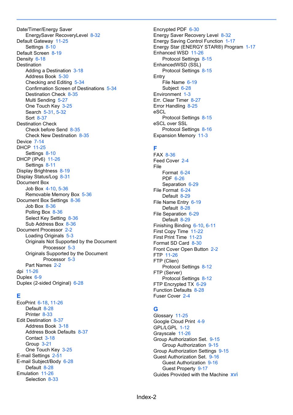 Index-2 | Kyocera Ecosys m2040dn User Manual | Page 402 / 410