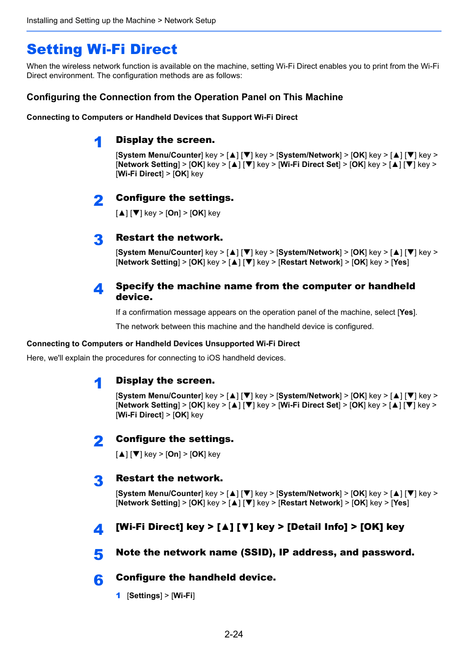 Setting wi-fi direct, Setting wi-fi direct -24 | Kyocera Ecosys m2040dn User Manual | Page 72 / 410