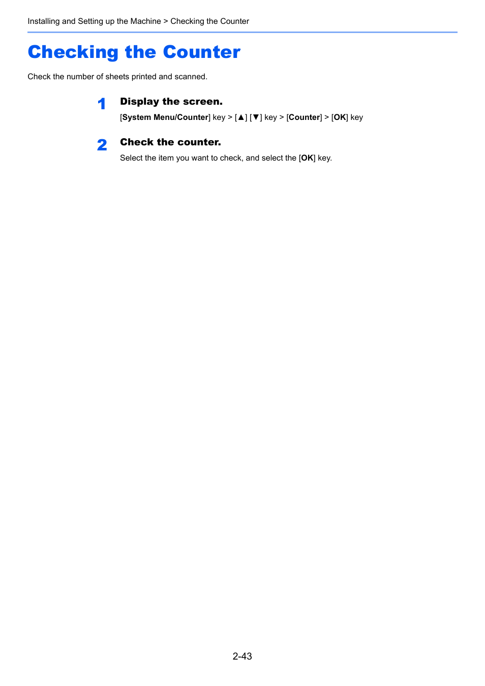 Checking the counter, Checking the counter -43 | Kyocera Ecosys m2040dn User Manual | Page 91 / 410