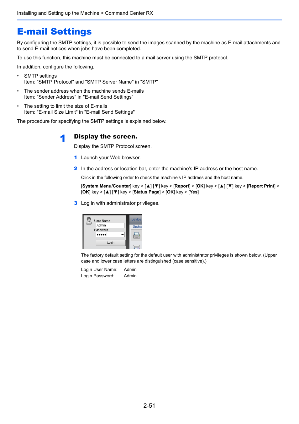 E-mail settings, E-mail settings -51 | Kyocera Ecosys m2040dn User Manual | Page 99 / 410