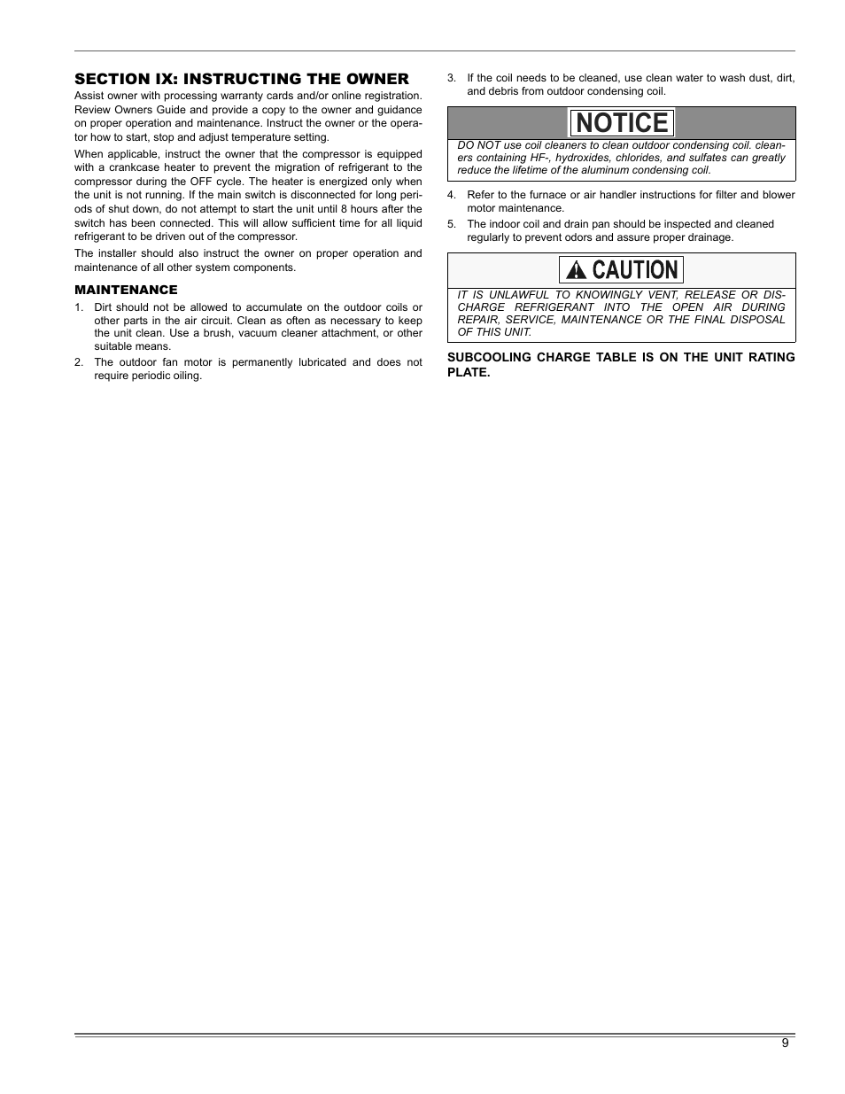 Notice | Thermo Pride LX-13 & Seacoast User Manual | Page 9 / 12