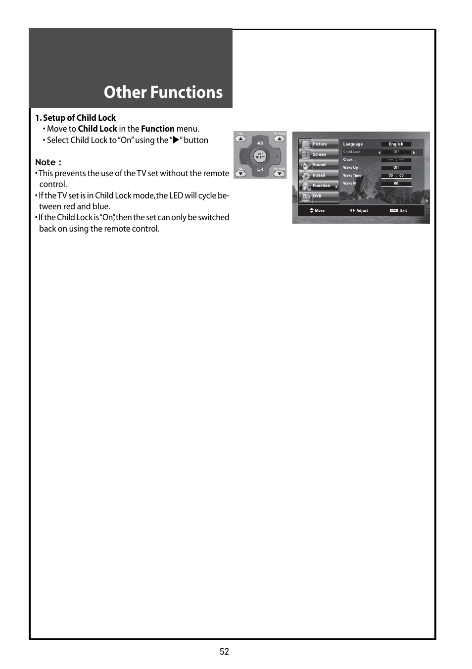 Other functions | Daewoo DLT-42G1 User Manual | Page 52 / 56
