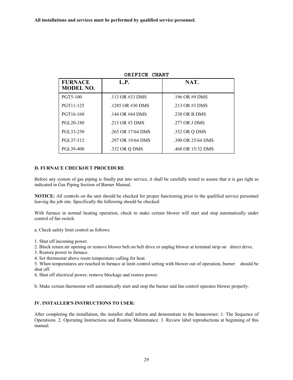 Thermo Pride Gas/Propane Furnace PGL User Manual | Page 31 / 38