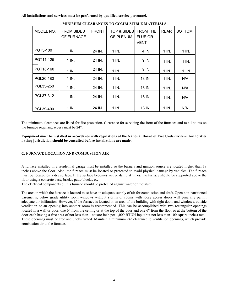 Thermo Pride Gas/Propane Furnace PGL User Manual | Page 6 / 38