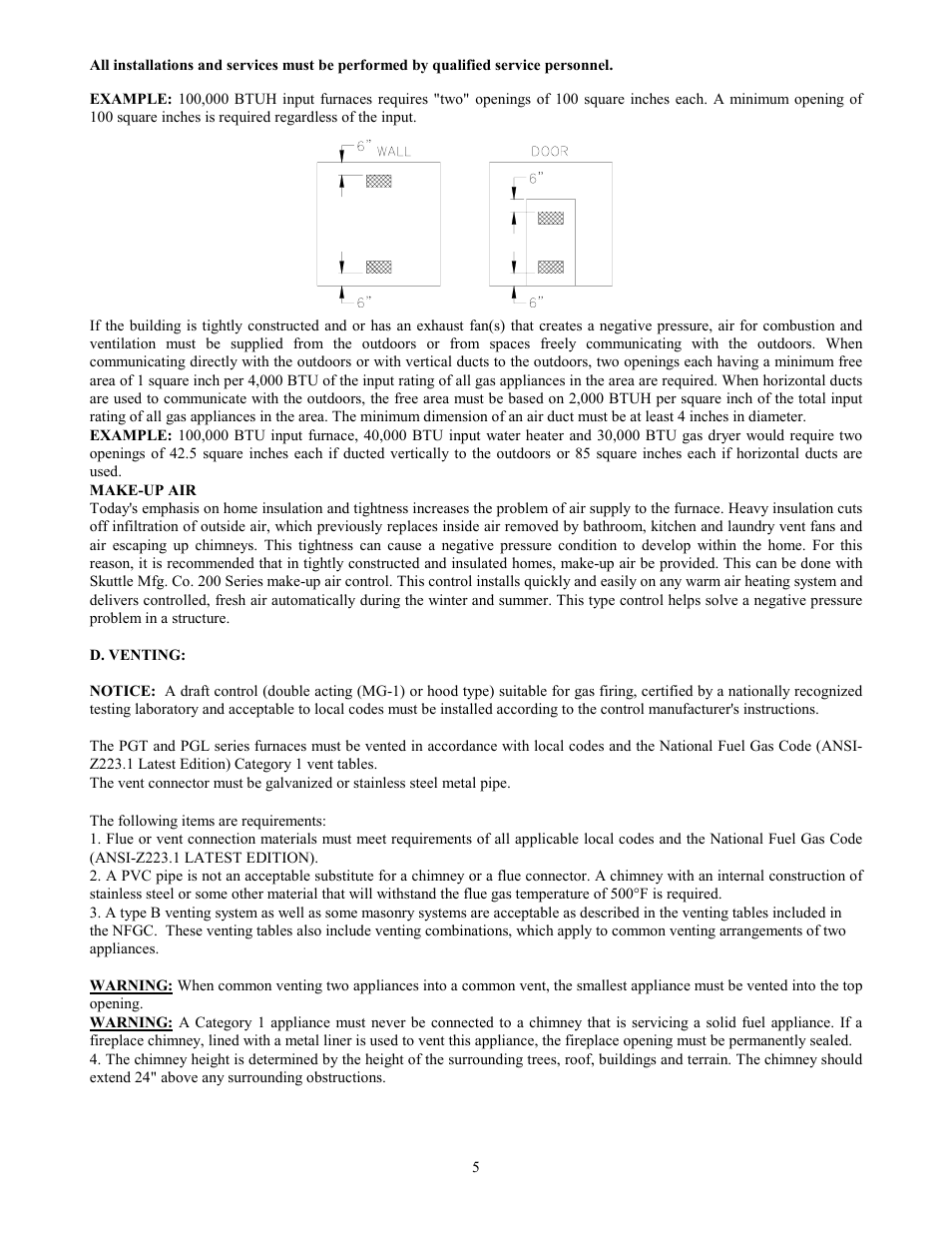 Thermo Pride Gas/Propane Furnace PGL User Manual | Page 7 / 38