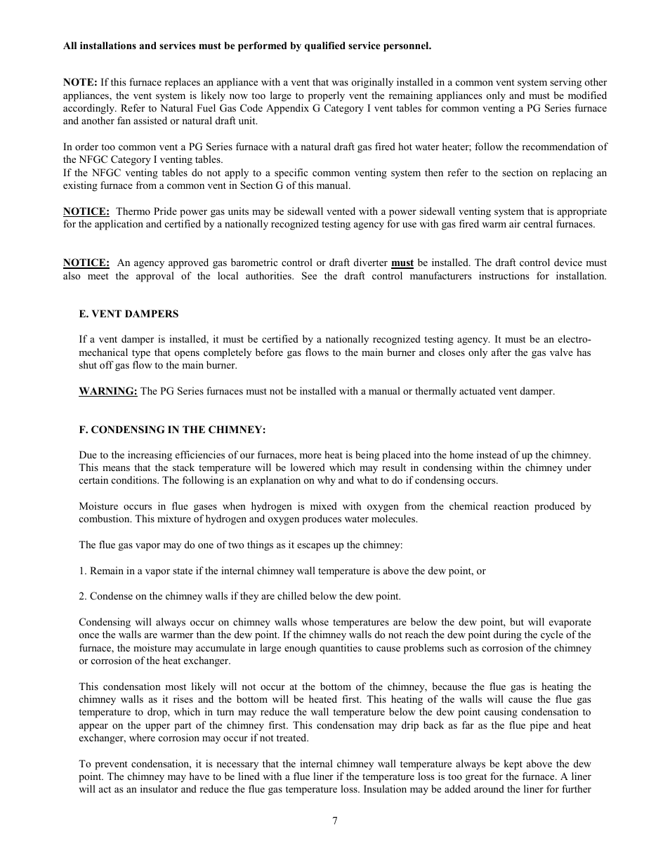 Thermo Pride Gas/Propane Furnace PGL User Manual | Page 9 / 38