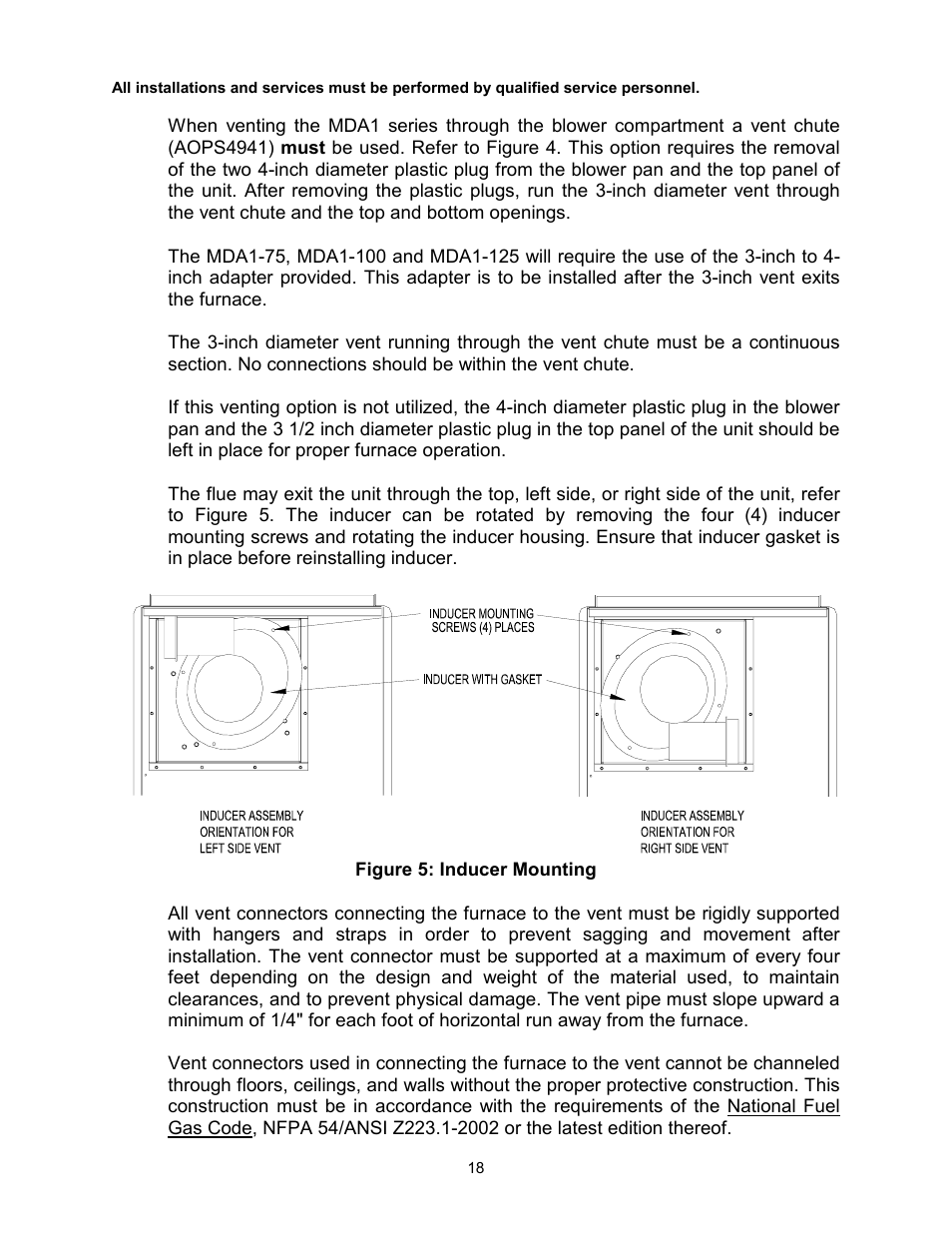 Thermo Pride Gas/Propane Furnace Induced Draft Highboy/Counterflow/Horizontal MHA1 User Manual | Page 21 / 61