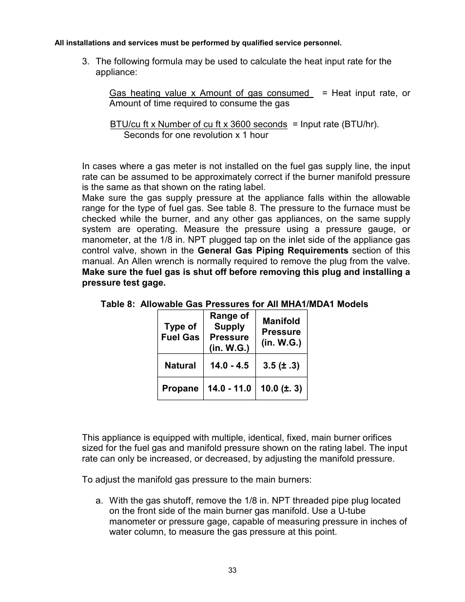 Thermo Pride Gas/Propane Furnace Induced Draft Highboy/Counterflow/Horizontal MHA1 User Manual | Page 36 / 61