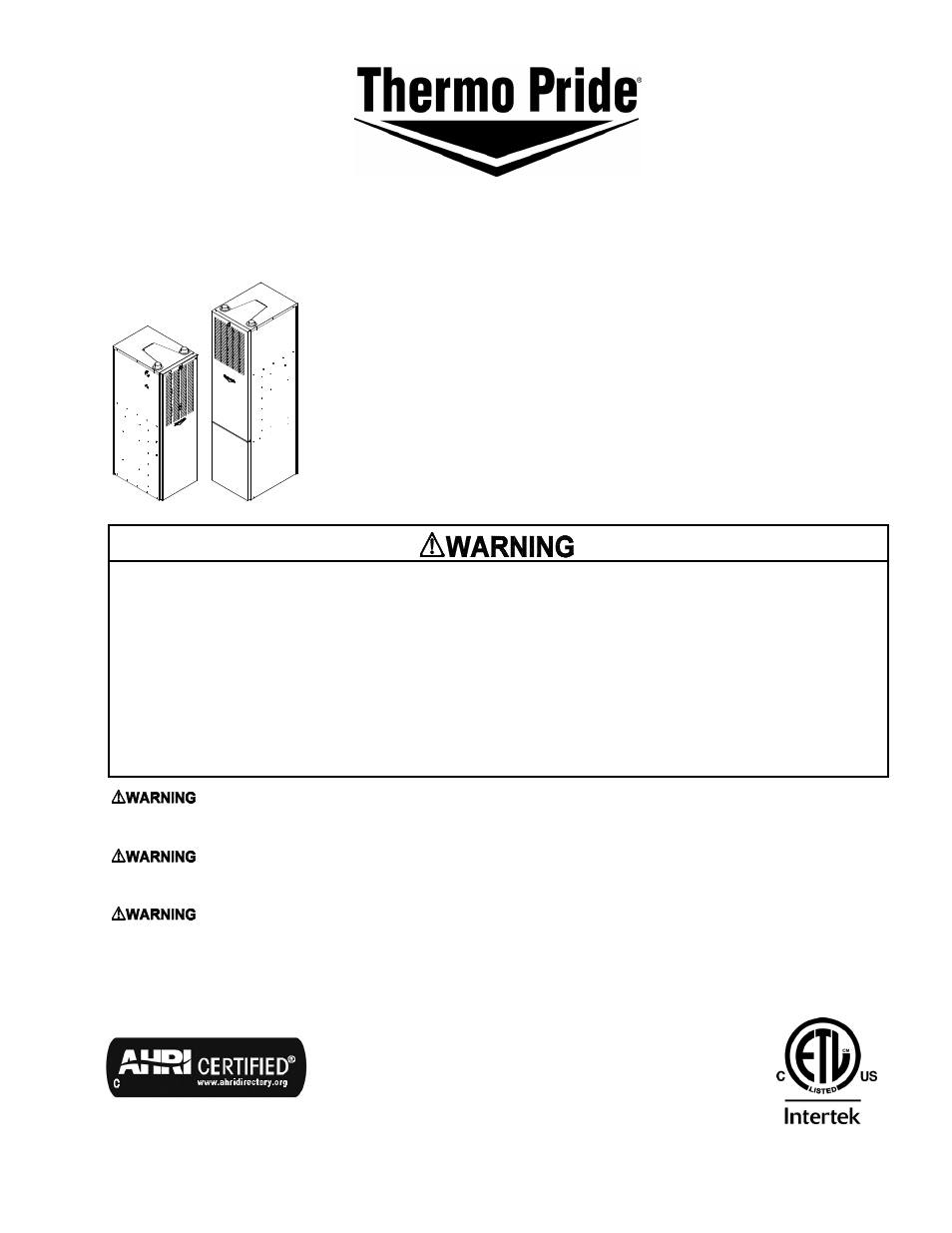 Thermo Pride Gas/Propane Furnace Mobile Home CMC1 User Manual | 64 pages