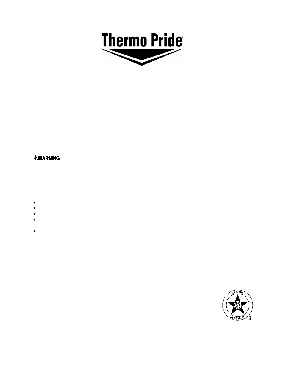 Thermo Pride Gas/Propane Furnace with ECM Blower CHX3 User Manual | 15 pages