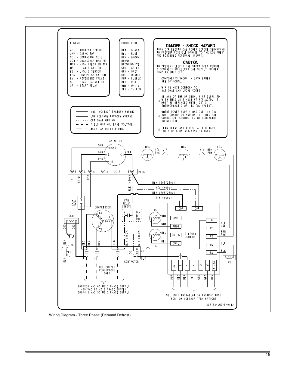Danger - shock hazard, Caution | Thermo Pride LX-13 User Manual | Page 15 / 16