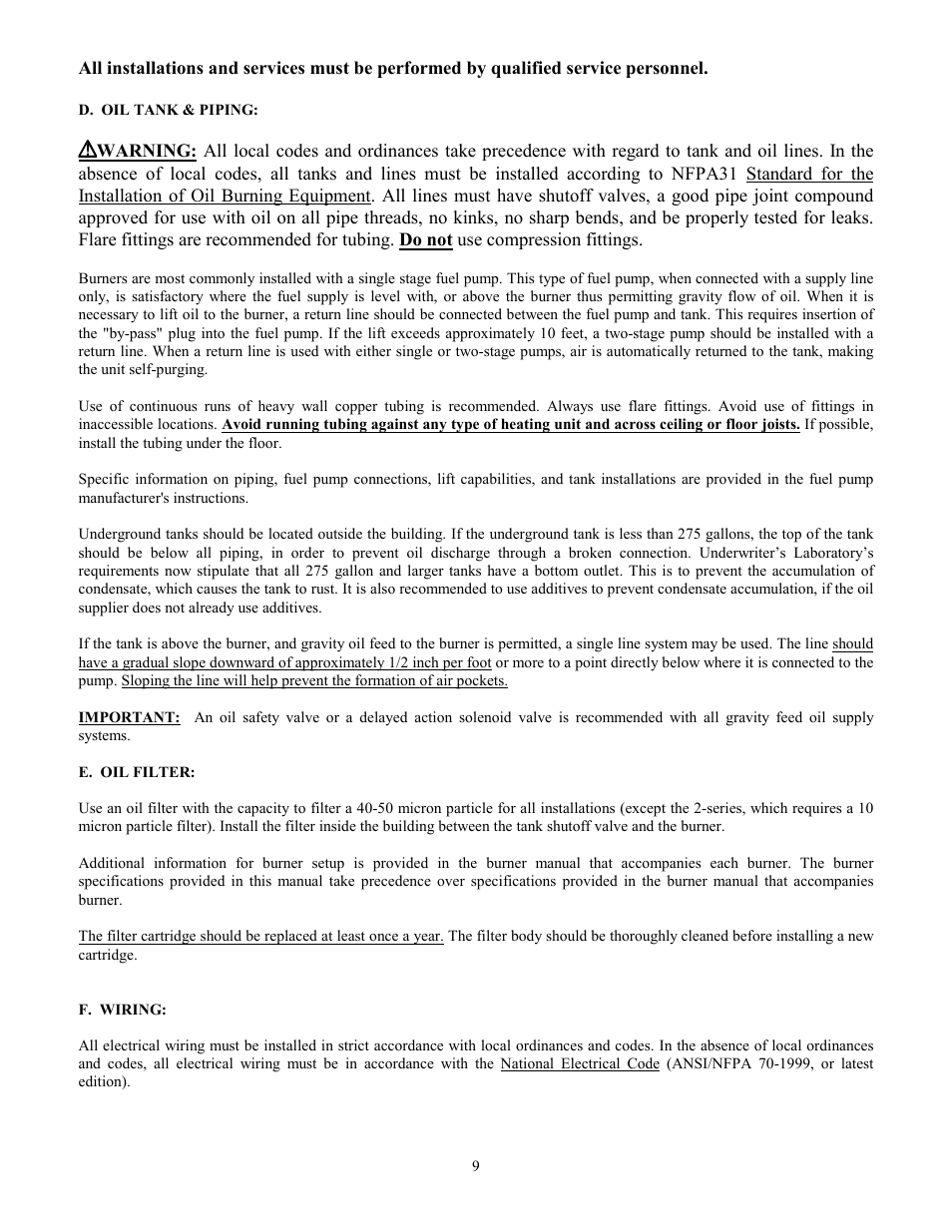 Thermo Pride Oil Furnace (general service and maintenance) User Manual | Page 11 / 20