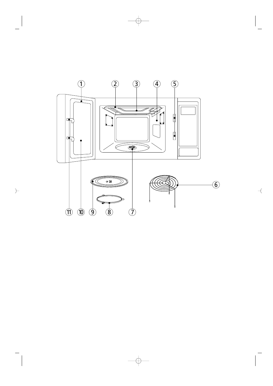 Features diagram | Daewoo KOG-37DP0S User Manual | Page 6 / 17