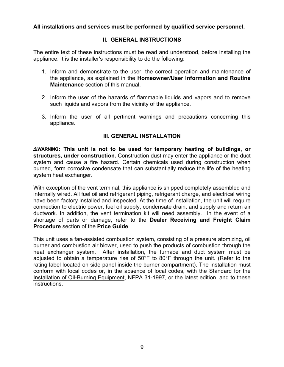 Thermo Pride MODEL OPA User Manual | Page 10 / 91