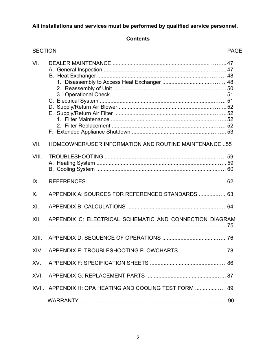 Thermo Pride MODEL OPA User Manual | Page 3 / 91