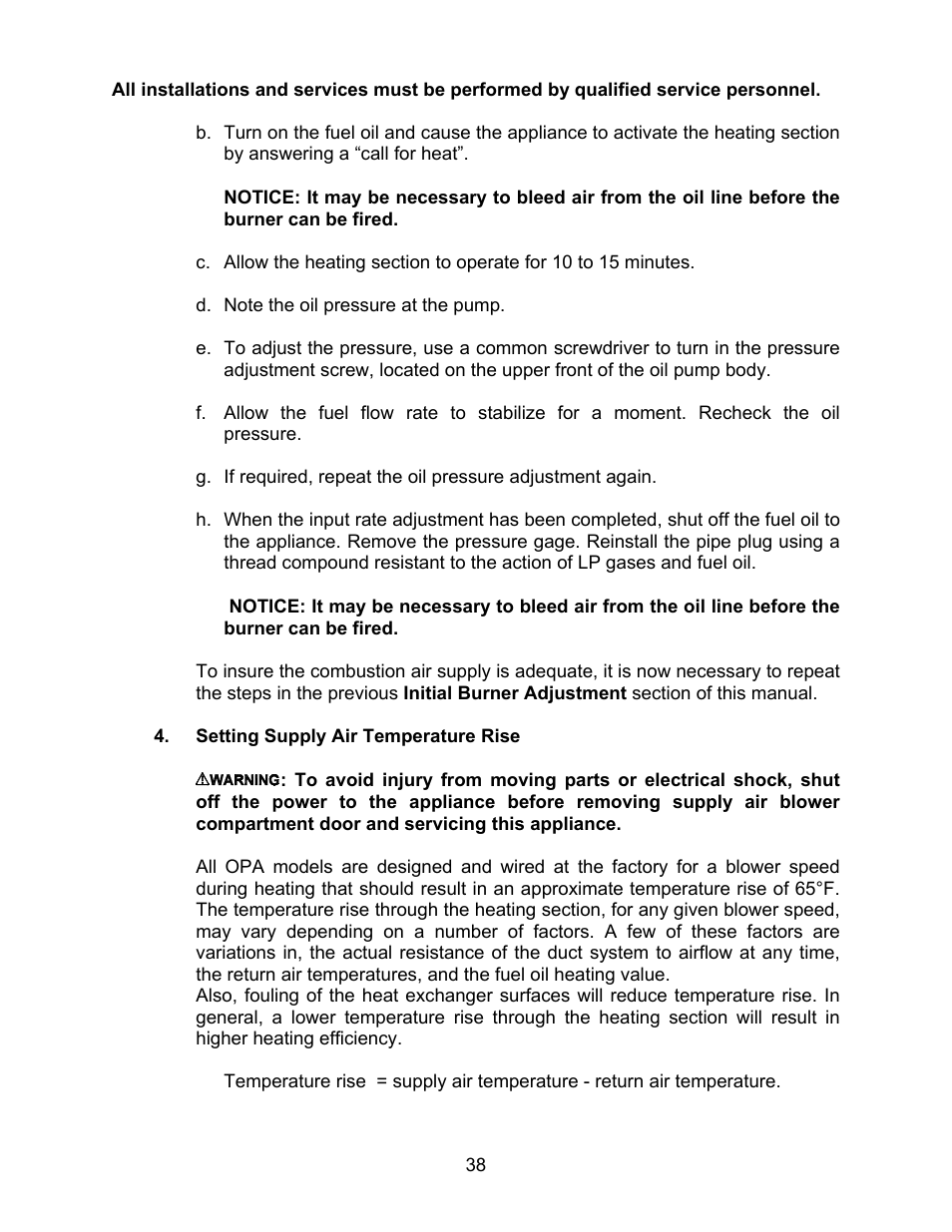 Thermo Pride MODEL OPA User Manual | Page 39 / 91