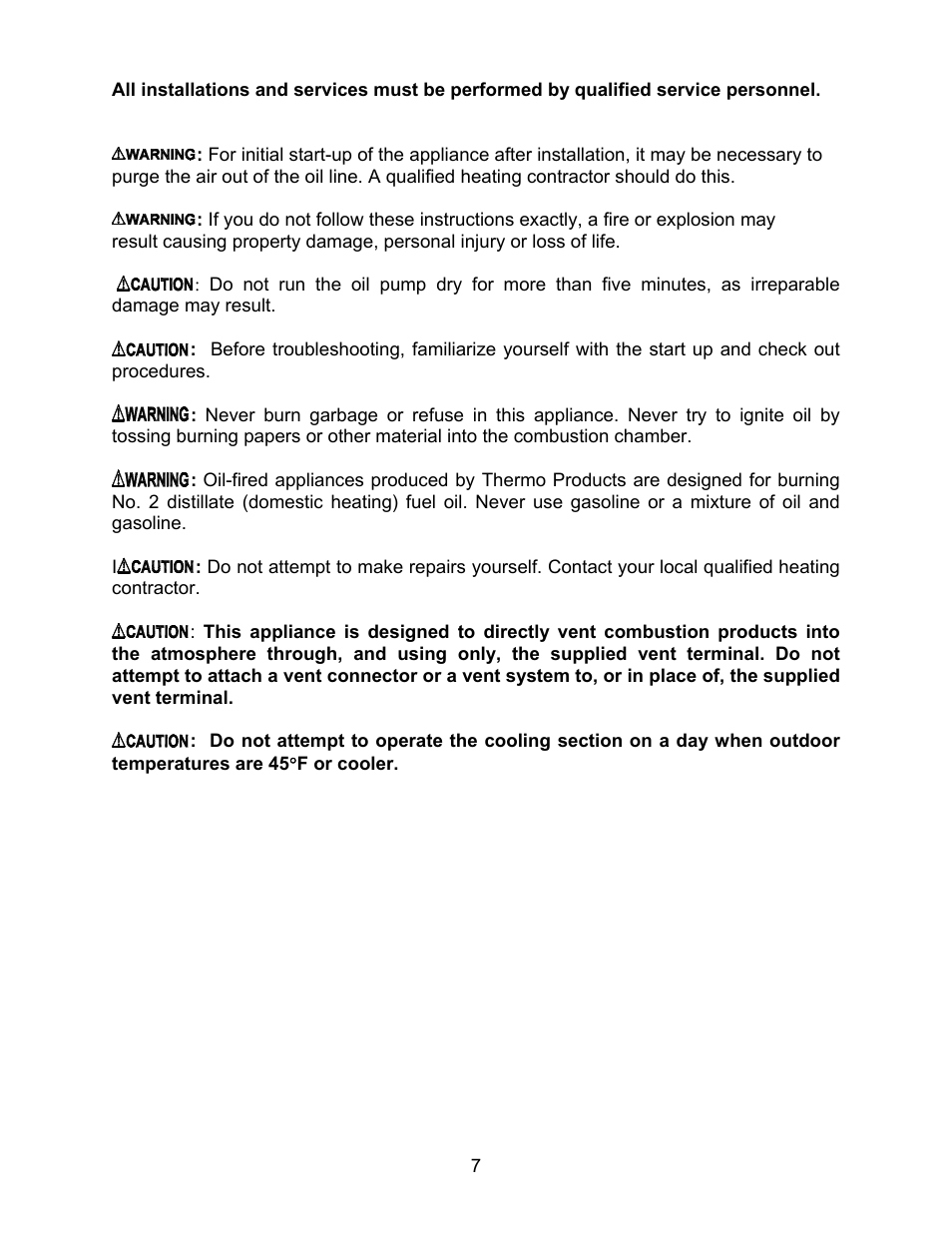 Thermo Pride MODEL OPA User Manual | Page 8 / 91