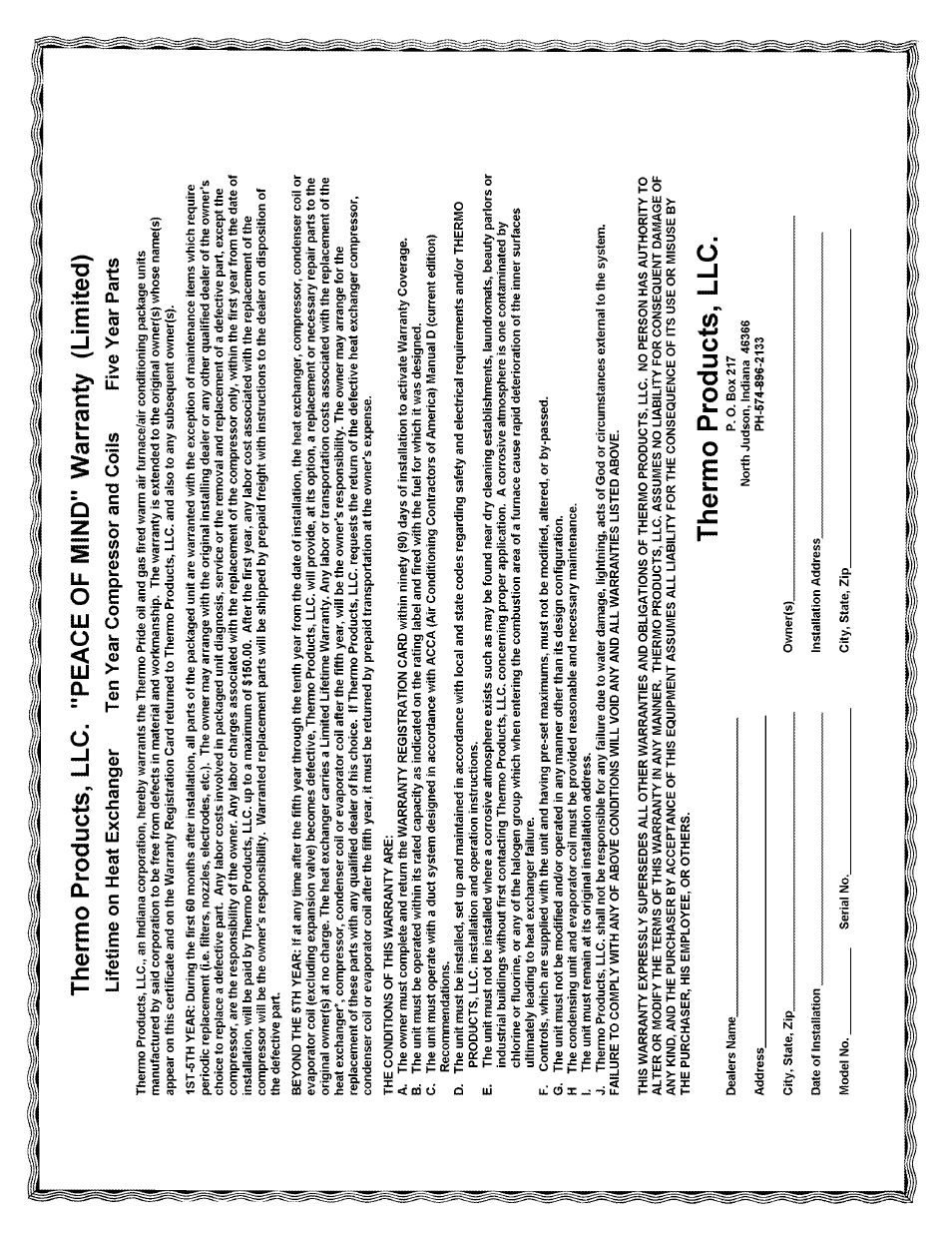 Thermo Pride MODEL OPA User Manual | Page 91 / 91