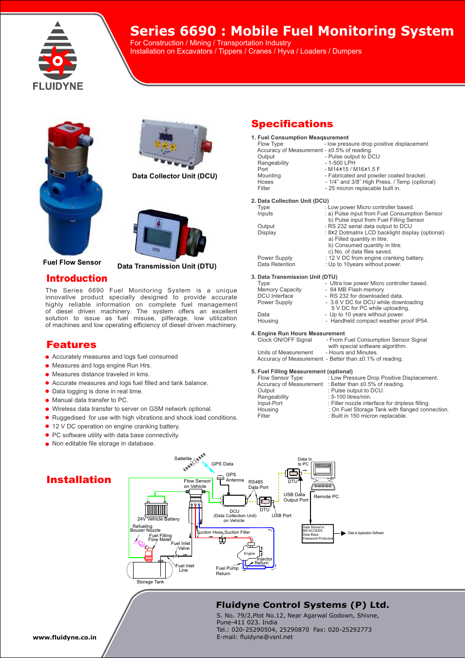 Fluidyne Control Systems 6692 Series Mobile Fuel Monitoring System User Manual | 1 page