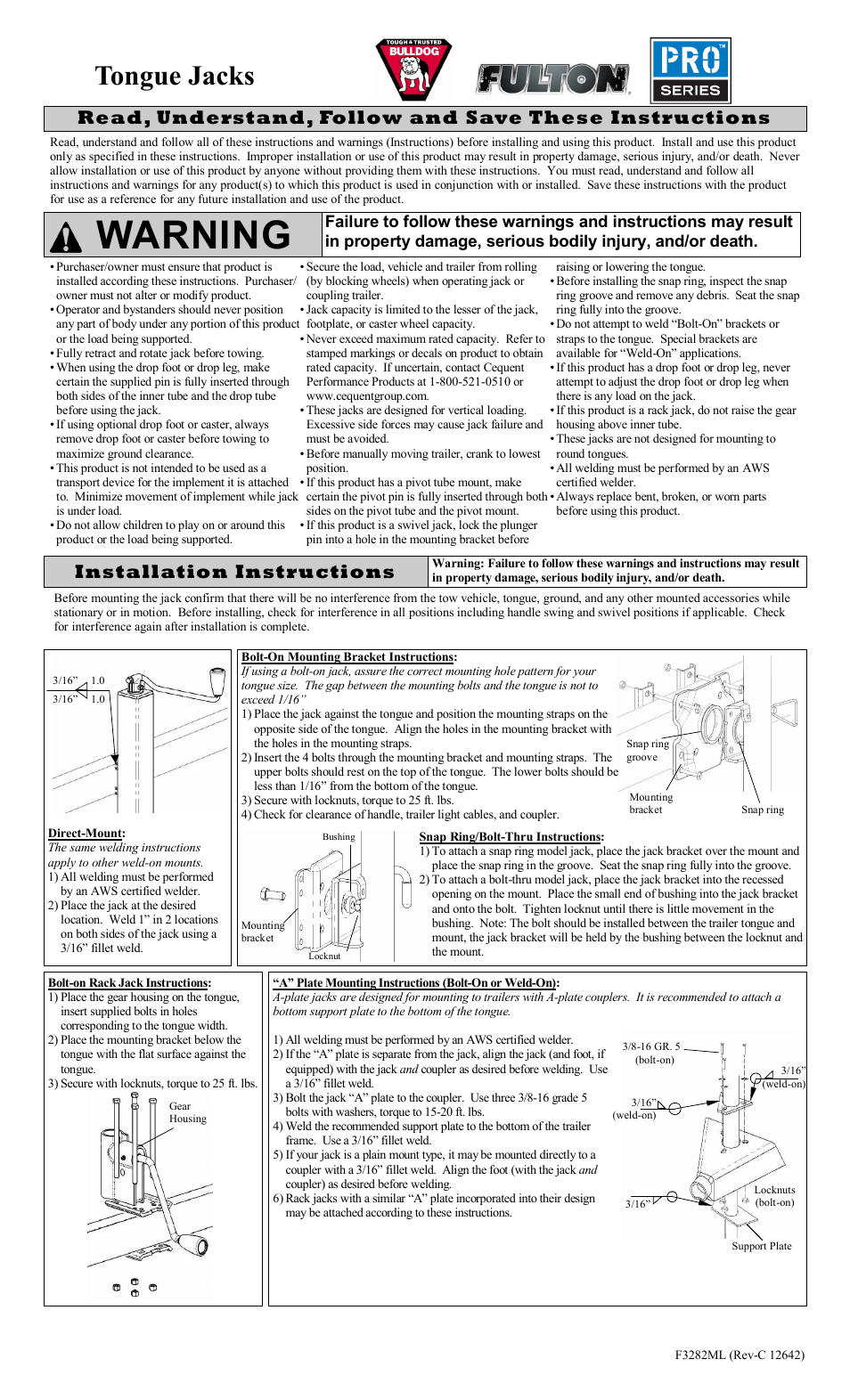 Fulton Performance XPD15L0301 User Manual | 8 pages