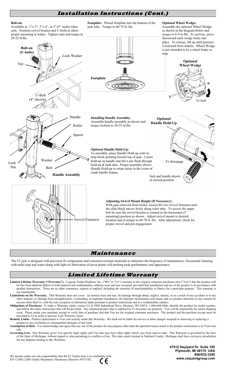 Fulton Performance 1413230134 User Manual | Page 2 / 10