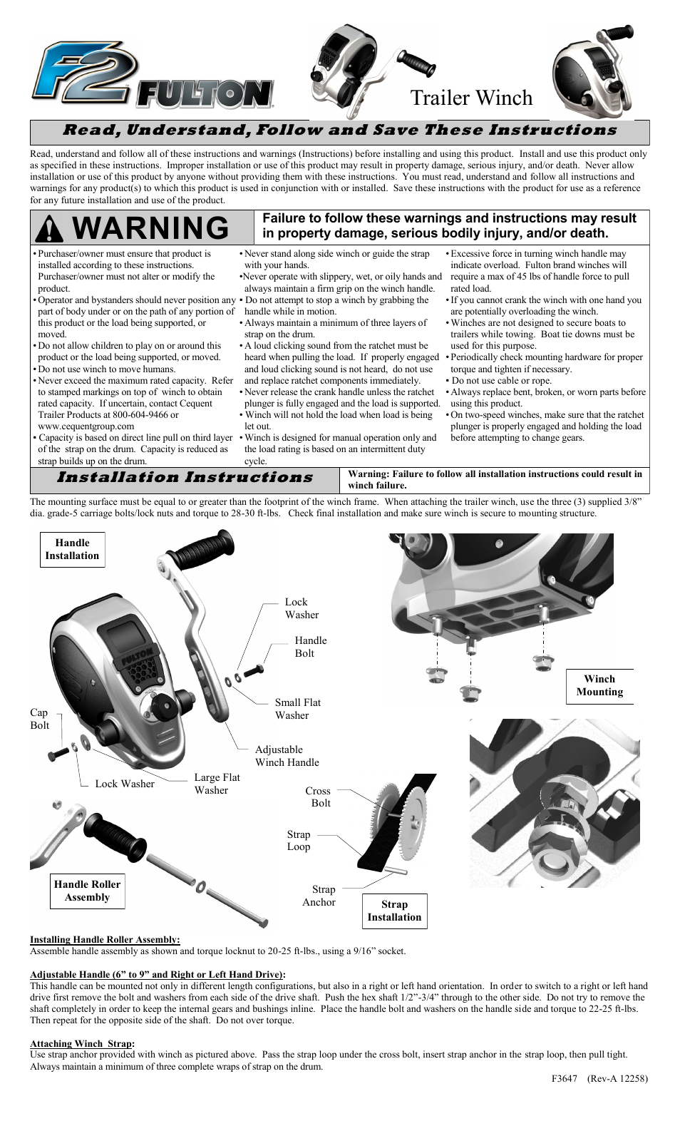 Fulton Performance FW32000301 User Manual | 10 pages