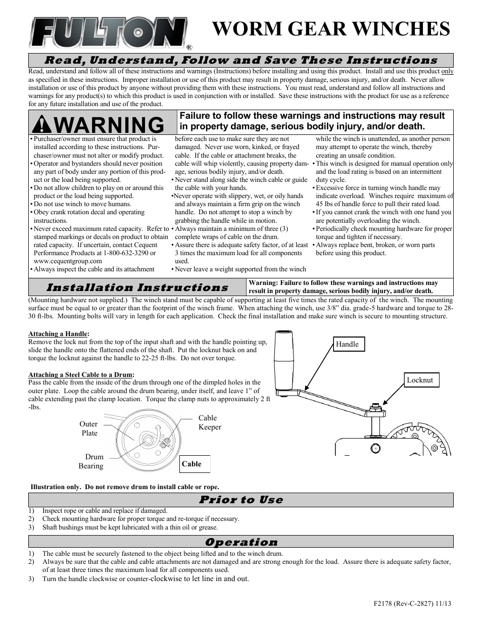 Fulton Performance KW30000103 User Manual | 6 pages