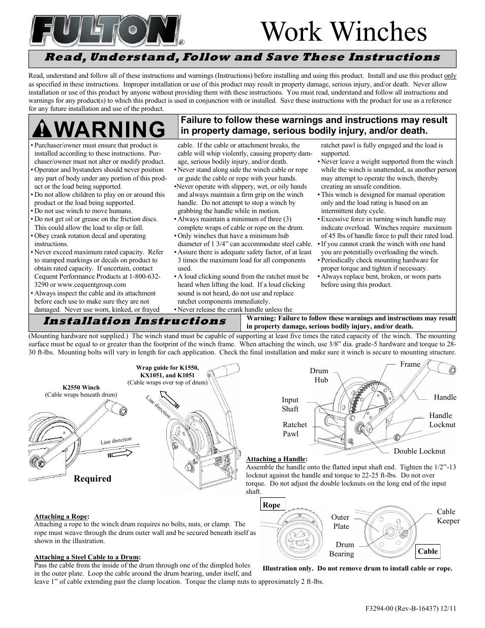 Fulton Performance KX15500301 User Manual | 10 pages