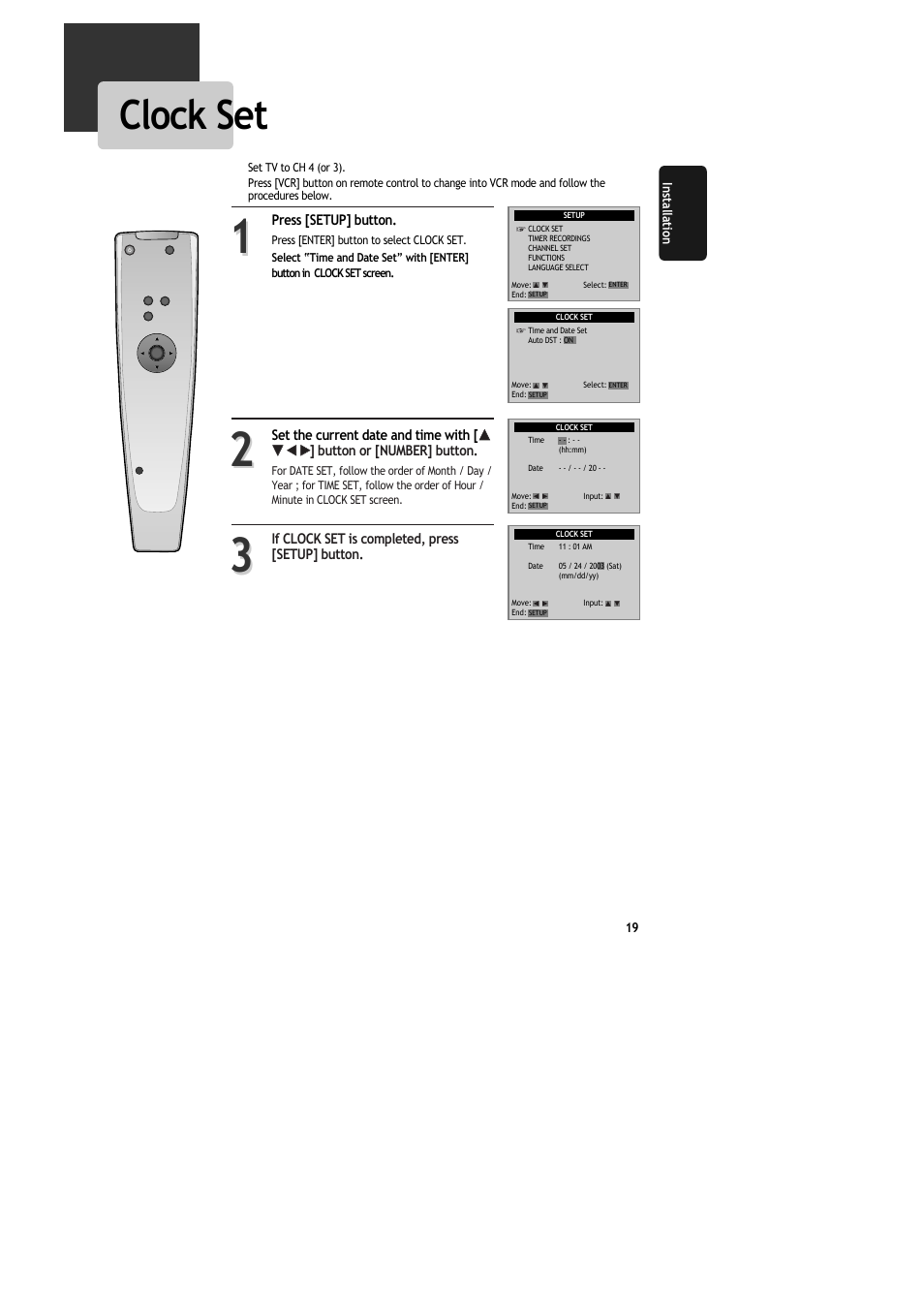 Clock set | Daewoo DR-C913B User Manual | Page 20 / 66