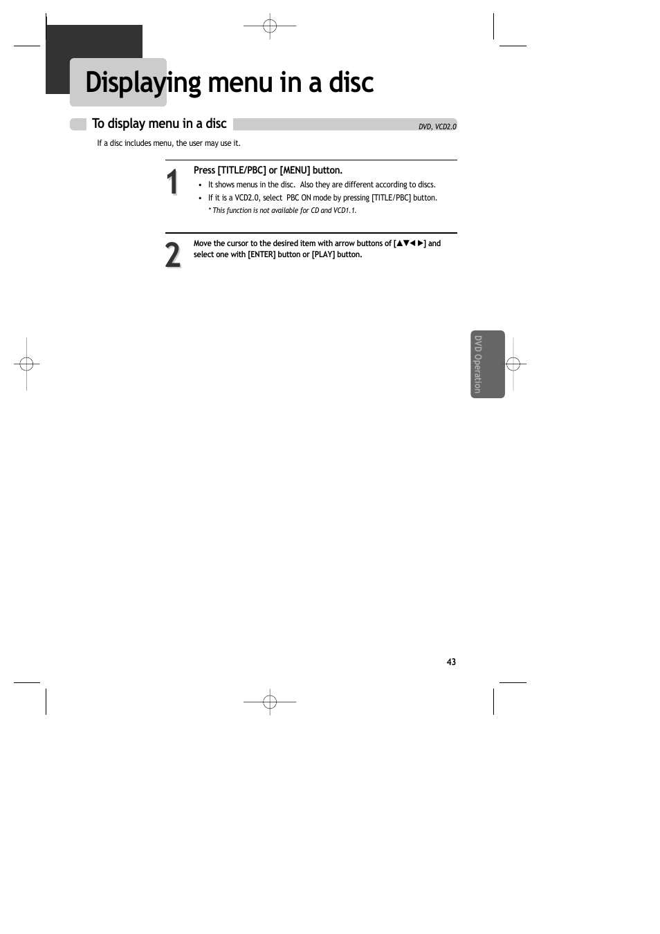 Displaying menu in a disc | Daewoo DR-C913B User Manual | Page 44 / 66