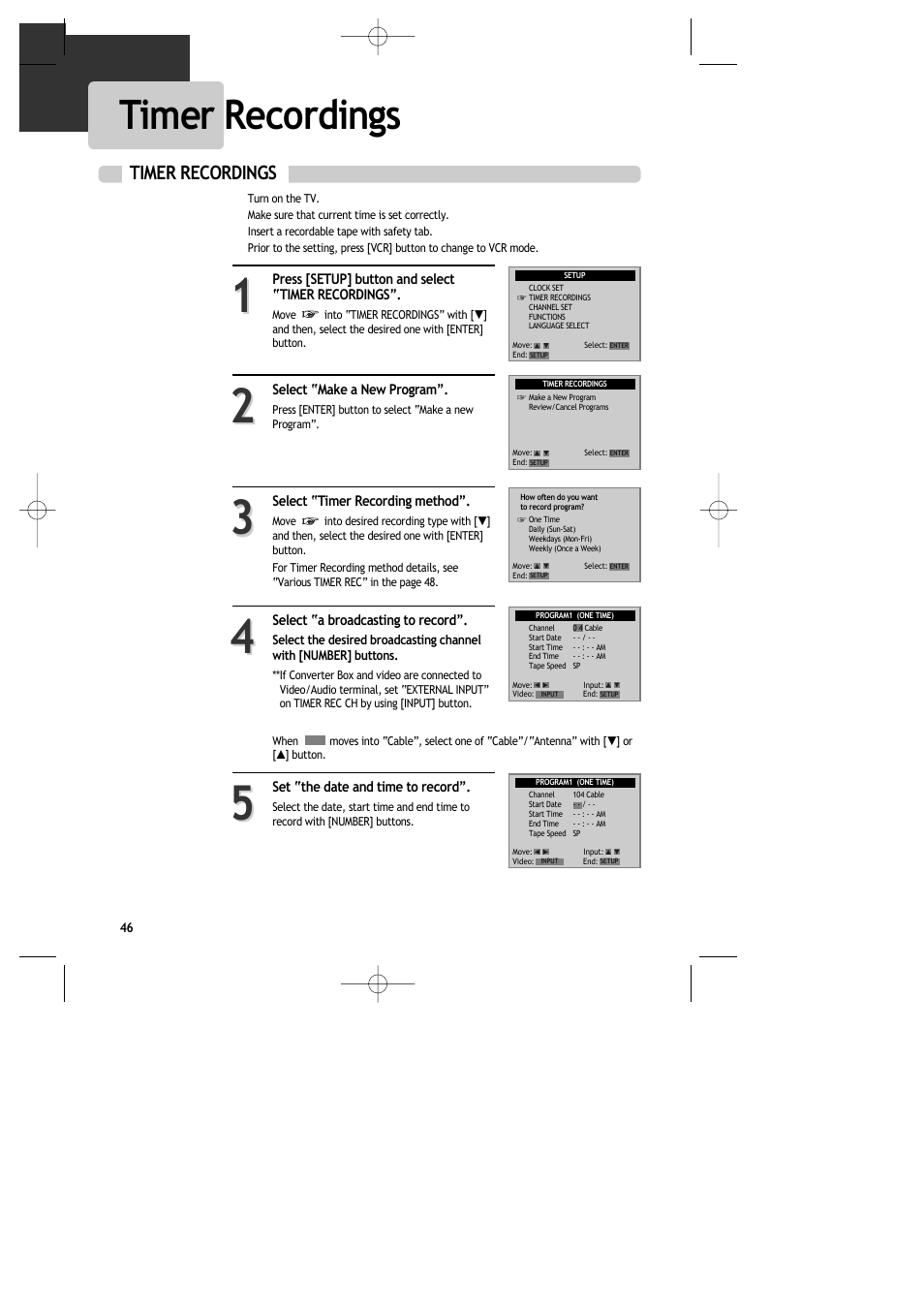 Timer recordings | Daewoo DR-C913B User Manual | Page 47 / 66