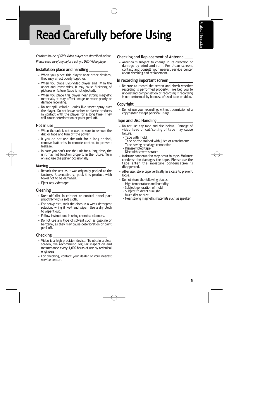 Read carefully before using | Daewoo DR-C913B User Manual | Page 6 / 66