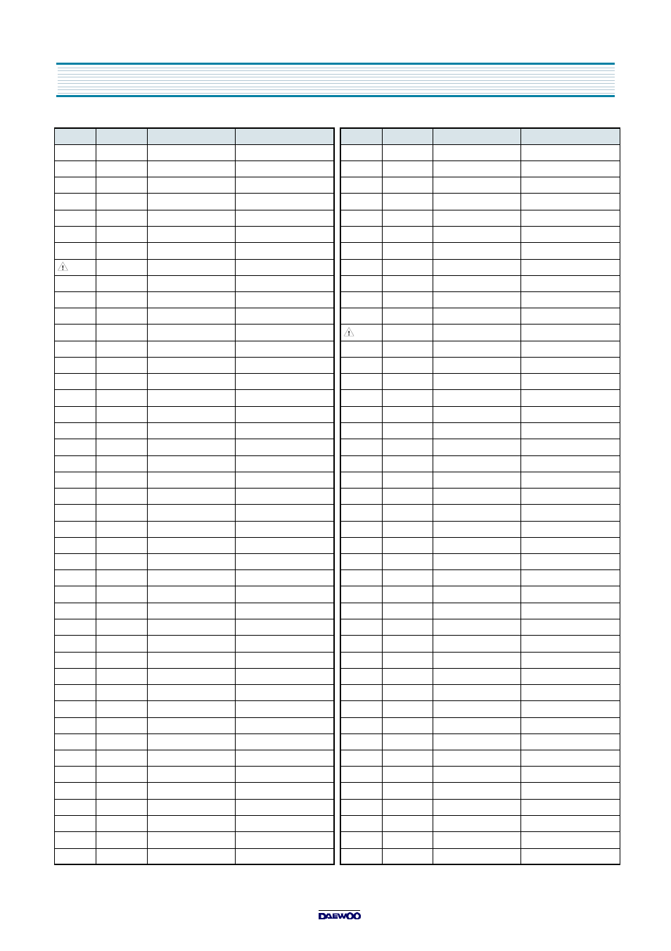 Electrical parts list | Daewoo DVQ-13H1FC User Manual | Page 39 / 49